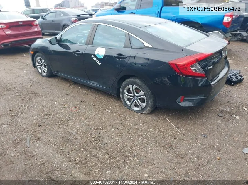 2016 Honda Civic Lx VIN: 19XFC2F50GE056473 Lot: 40752031