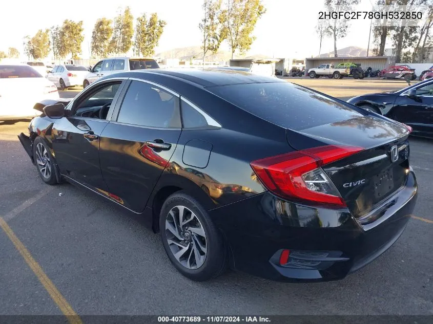 2016 Honda Civic Ex VIN: 2HGFC2F78GH532850 Lot: 40773689