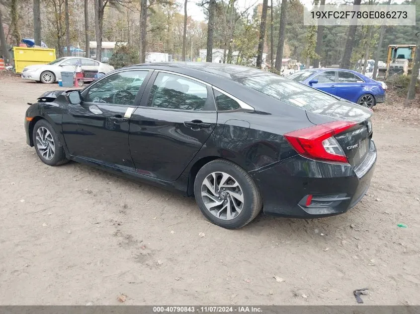 2016 Honda Civic Ex VIN: 19XFC2F78GE086273 Lot: 40790843