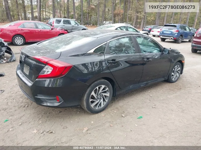 2016 Honda Civic Ex VIN: 19XFC2F78GE086273 Lot: 40790843