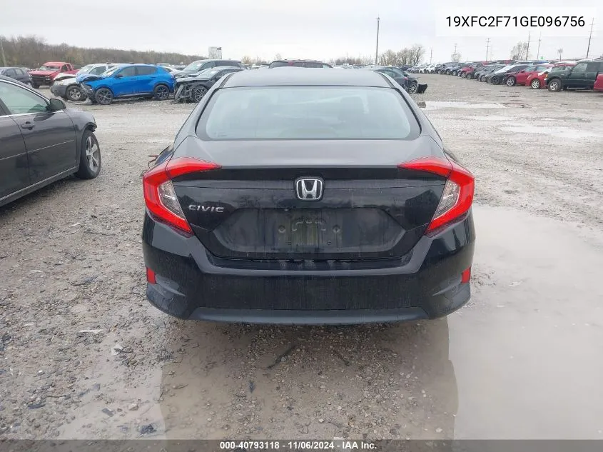 2016 Honda Civic Ex VIN: 19XFC2F71GE096756 Lot: 40793118