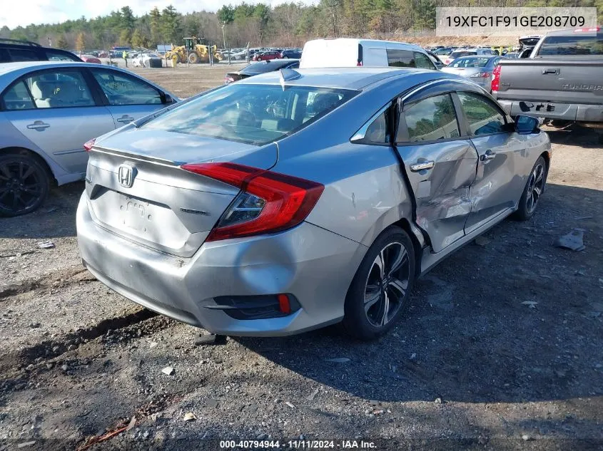 2016 Honda Civic Touring VIN: 19XFC1F91GE208709 Lot: 40794944