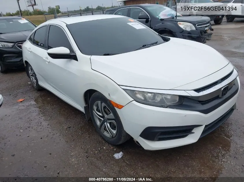 2016 Honda Civic Lx VIN: 19XFC2F56GE041394 Lot: 40795280