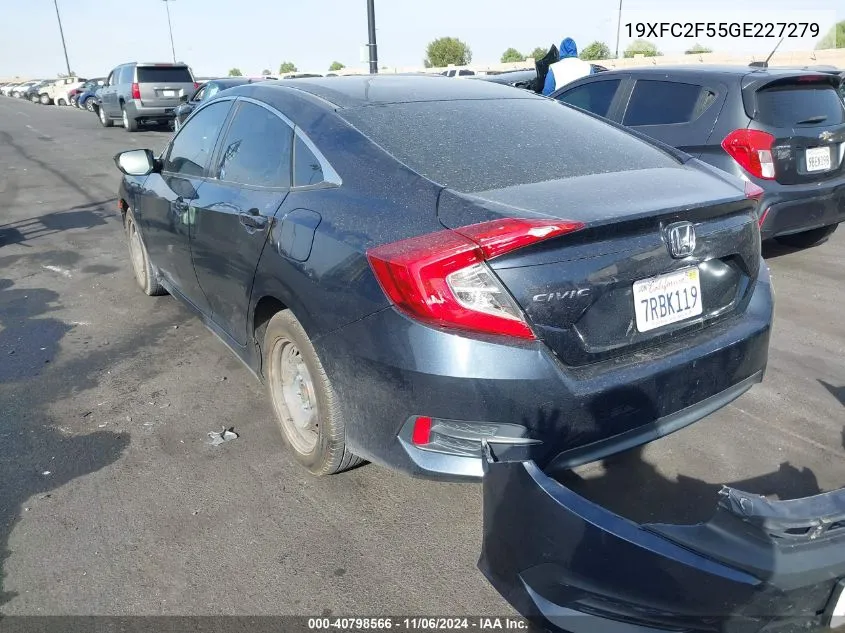 2016 Honda Civic Lx VIN: 19XFC2F55GE227279 Lot: 40798566