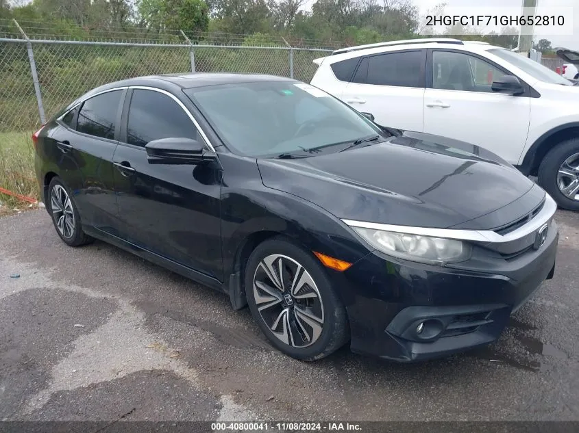 2016 Honda Civic Ex-L VIN: 2HGFC1F71GH652810 Lot: 40800041