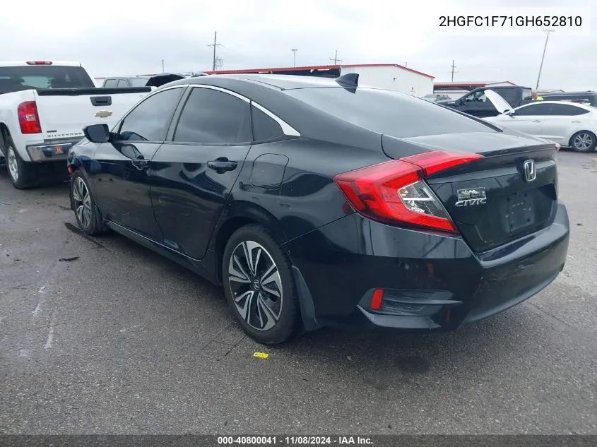 2016 Honda Civic Ex-L VIN: 2HGFC1F71GH652810 Lot: 40800041