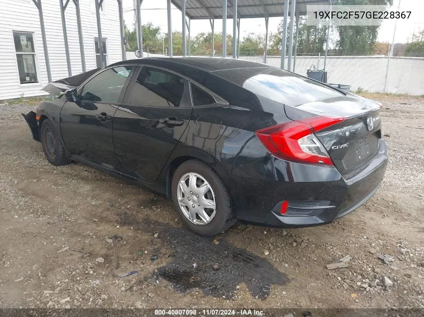 2016 Honda Civic Lx VIN: 19XFC2F57GE228367 Lot: 40807098