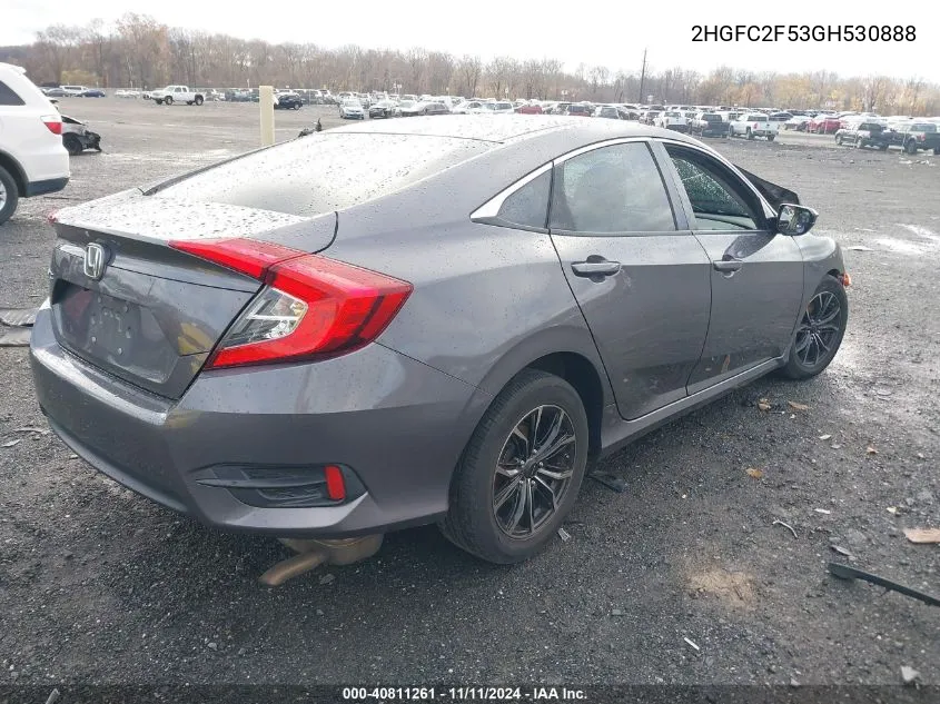 2016 Honda Civic Lx VIN: 2HGFC2F53GH530888 Lot: 40811261