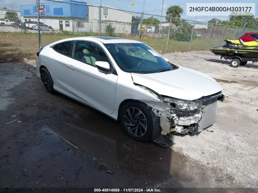 2HGFC4B00GH303177 2016 Honda Civic Lx-P