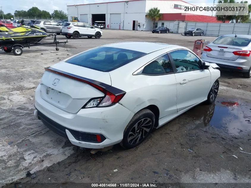 2HGFC4B00GH303177 2016 Honda Civic Lx-P