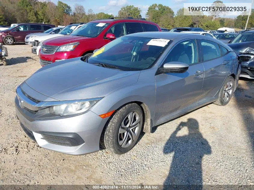 2016 Honda Civic Lx VIN: 19XFC2F57GE029335 Lot: 40821674