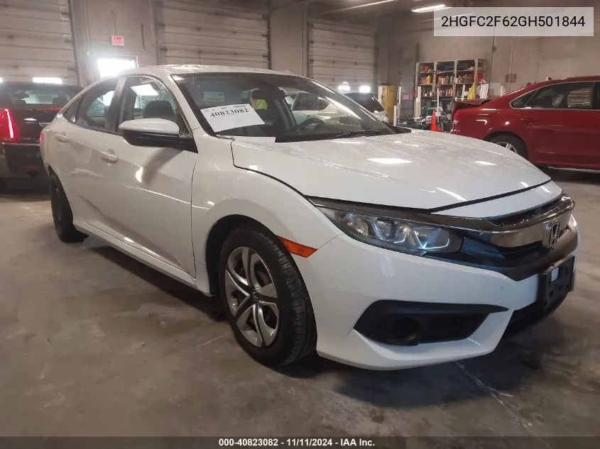 2016 Honda Civic Lx VIN: 2HGFC2F62GH501844 Lot: 40823082