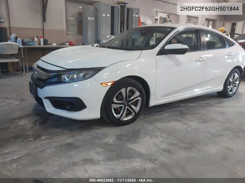 2016 Honda Civic Lx VIN: 2HGFC2F62GH501844 Lot: 40823082