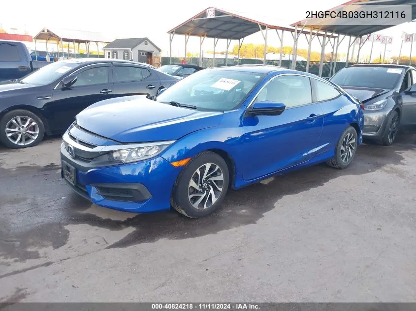 2016 Honda Civic Lx-P VIN: 2HGFC4B03GH312116 Lot: 40824218