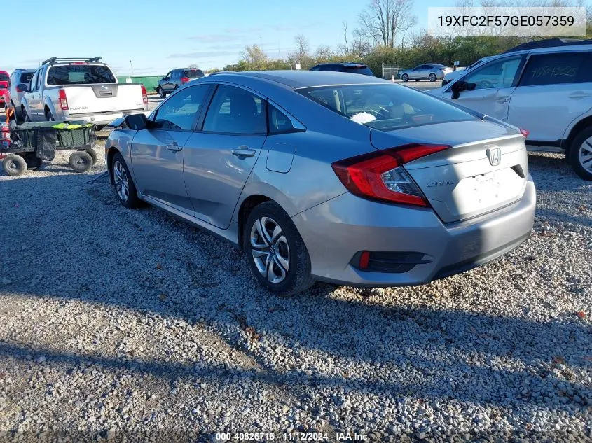 2016 Honda Civic Lx VIN: 19XFC2F57GE057359 Lot: 40825715