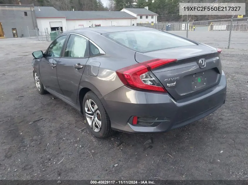 2016 Honda Civic Lx VIN: 19XFC2F56GE217327 Lot: 40829117