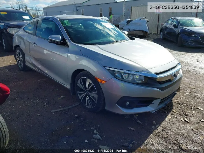 2016 Honda Civic Ex-T VIN: 2HGFC3B35GH354839 Lot: 40831923