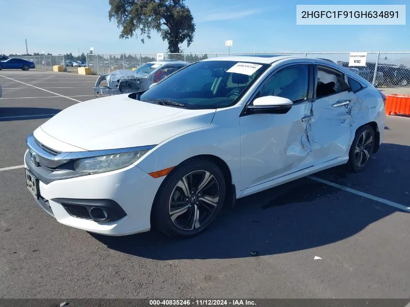 2016 Honda Civic Touring VIN: 2HGFC1F91GH634891 Lot: 40835246