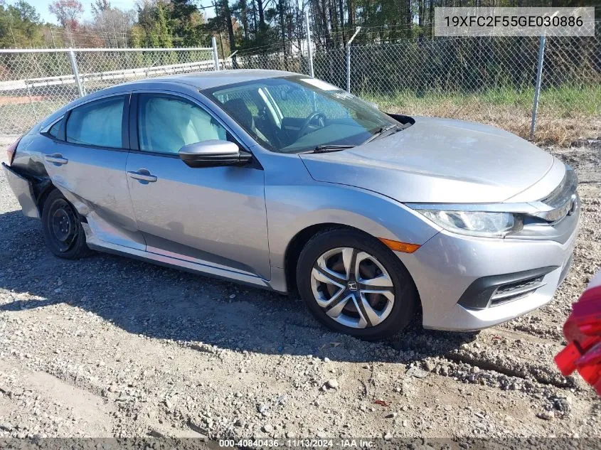 2016 Honda Civic Lx VIN: 19XFC2F55GE030886 Lot: 40840436