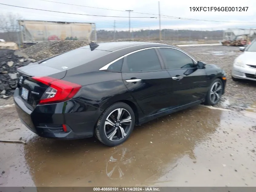 2016 Honda Civic Touring VIN: 19XFC1F96GE001247 Lot: 40850101