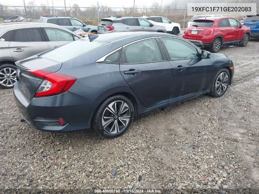 2016 Honda Civic Ex-L VIN: 19XFC1F71GE202083 Lot: 40855780