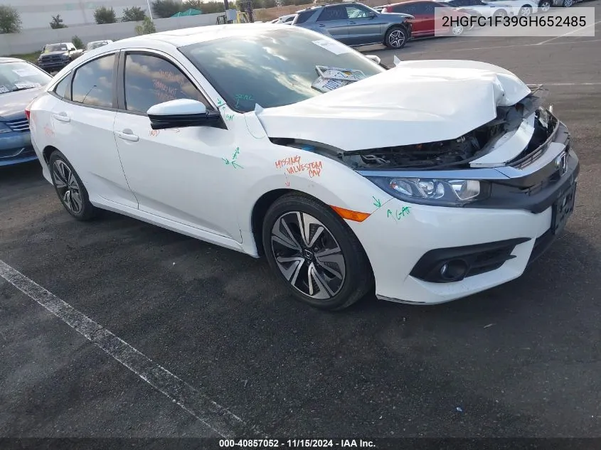 2016 Honda Civic Ex-T VIN: 2HGFC1F39GH652485 Lot: 40857052