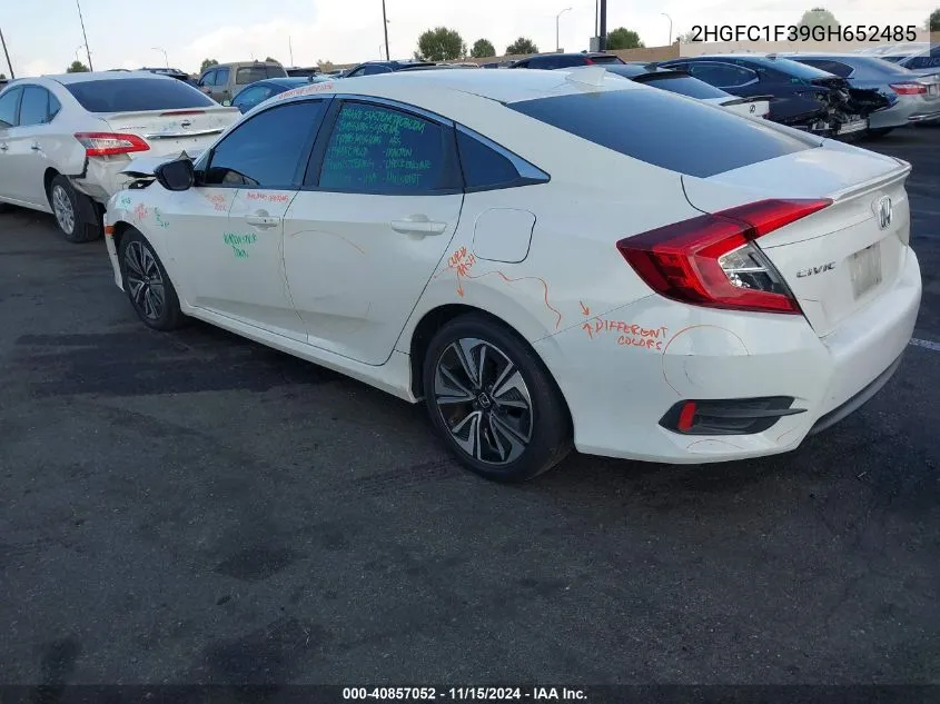 2016 Honda Civic Ex-T VIN: 2HGFC1F39GH652485 Lot: 40857052