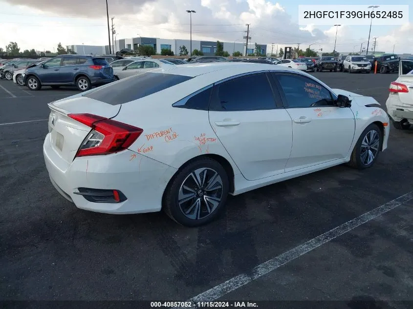 2016 Honda Civic Ex-T VIN: 2HGFC1F39GH652485 Lot: 40857052