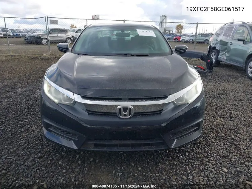 2016 Honda Civic Lx VIN: 19XFC2F58GE061517 Lot: 40874135