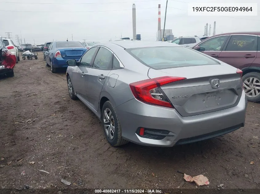 19XFC2F50GE094964 2016 Honda Civic Lx