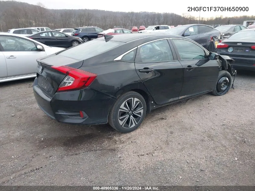 2016 Honda Civic Ex-T VIN: 2HGFC1F37GH650900 Lot: 40905336