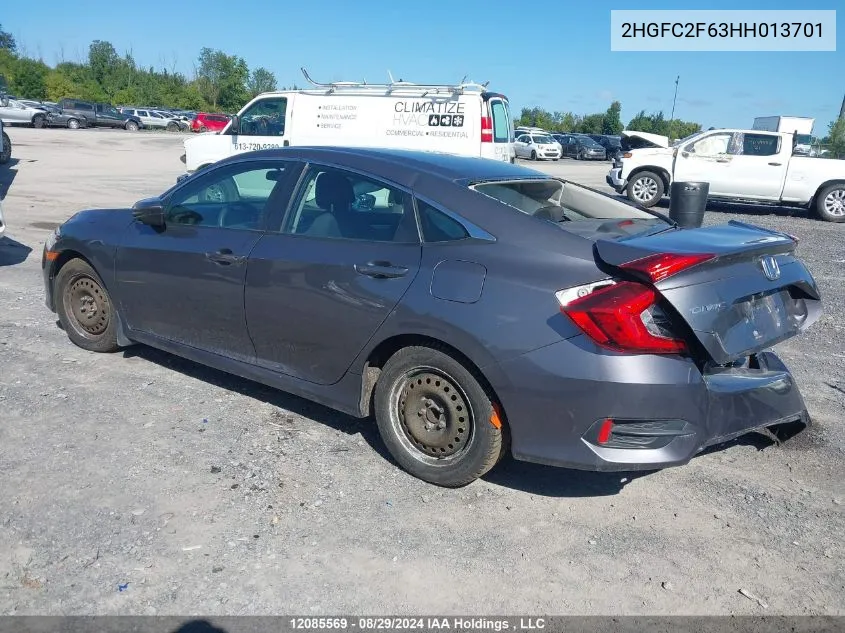 2017 Honda Civic Sedan VIN: 2HGFC2F63HH013701 Lot: 12085569