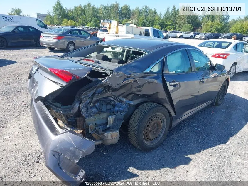 2017 Honda Civic Sedan VIN: 2HGFC2F63HH013701 Lot: 12085569