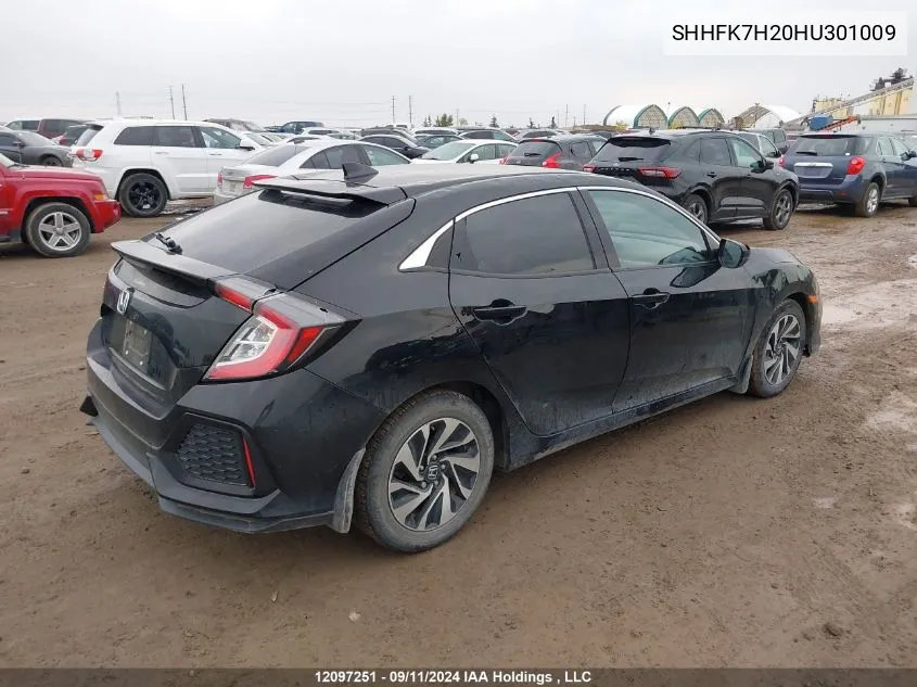 2017 Honda Civic Hatchback VIN: SHHFK7H20HU301009 Lot: 12097251