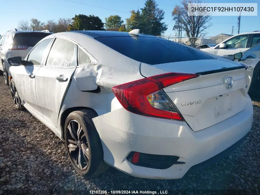 2017 Honda Civic Sedan VIN: 2HGFC1F92HH107430 Lot: 12107205