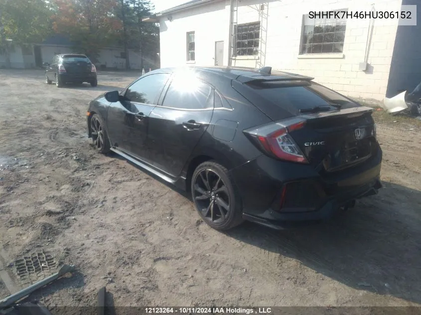 SHHFK7H46HU306152 2017 Honda Civic Hatchback