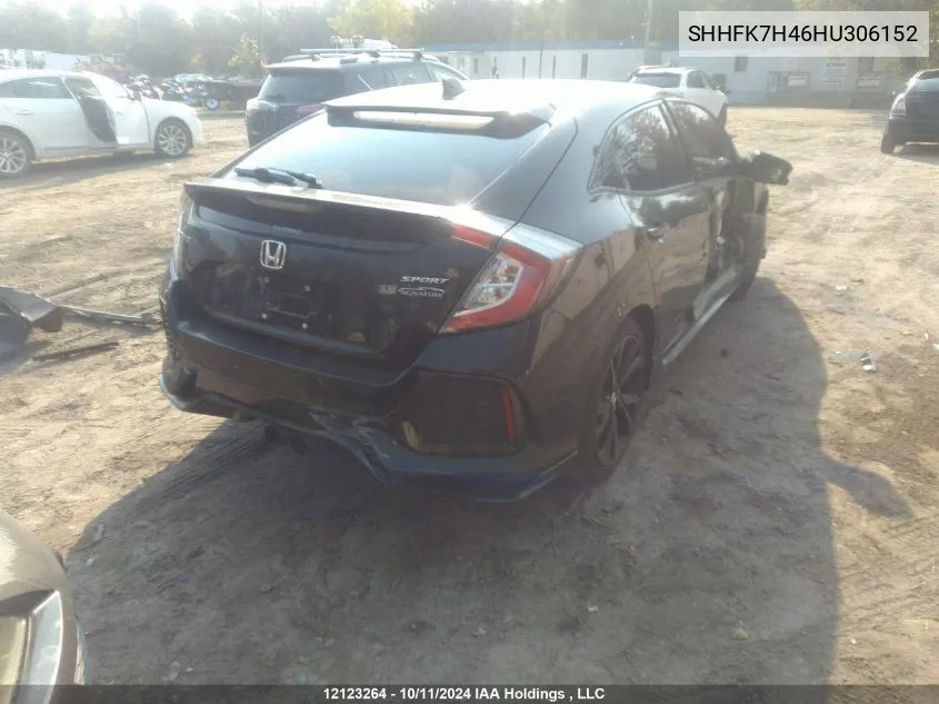 SHHFK7H46HU306152 2017 Honda Civic Hatchback