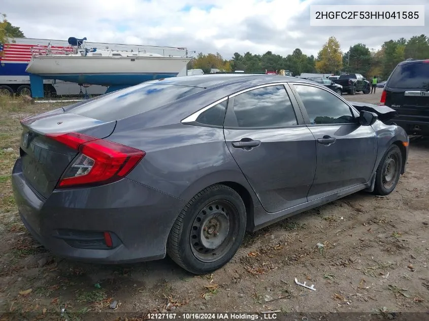 2017 Honda Civic Sedan VIN: 2HGFC2F53HH041585 Lot: 12127167