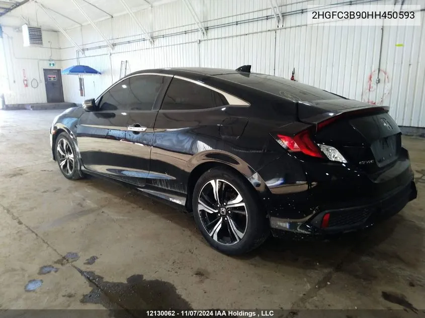 2017 Honda Civic VIN: 2HGFC3B90HH450593 Lot: 12130062