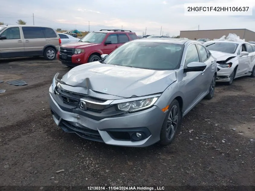 2017 Honda Civic Sedan VIN: 2HGFC1F42HH106637 Lot: 12130314