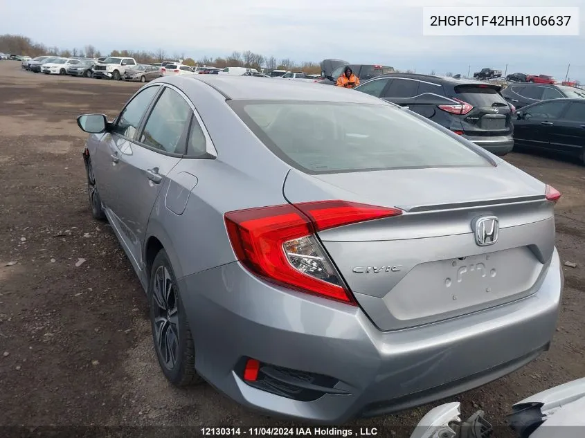 2017 Honda Civic Sedan VIN: 2HGFC1F42HH106637 Lot: 12130314