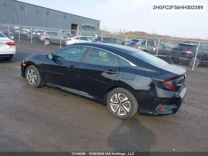 2017 Honda Civic Lx VIN: 2HGFC2F56HH002389 Lot: 12144245