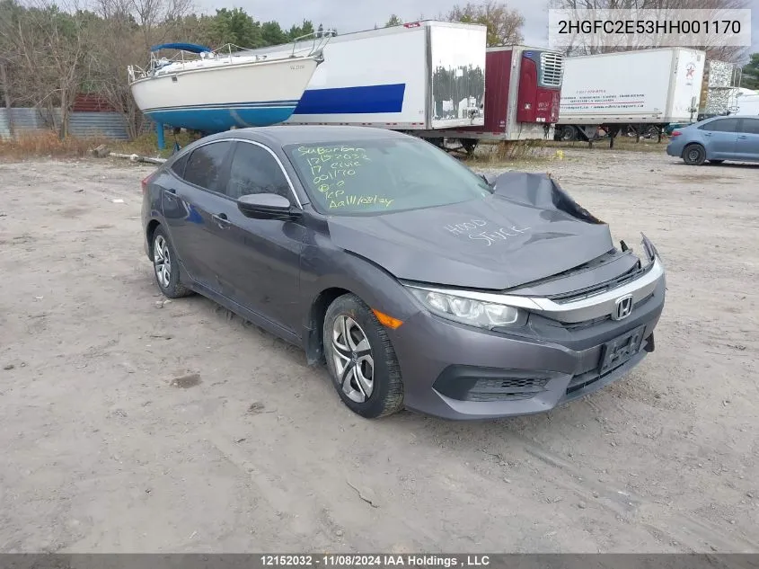 2017 Honda Civic Sedan VIN: 2HGFC2E53HH001170 Lot: 12152032