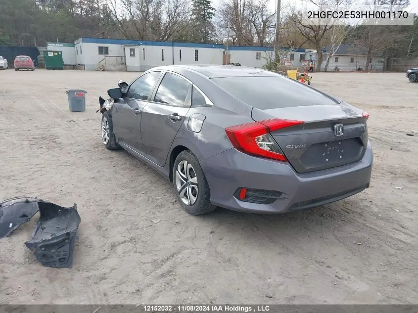 2017 Honda Civic Sedan VIN: 2HGFC2E53HH001170 Lot: 12152032