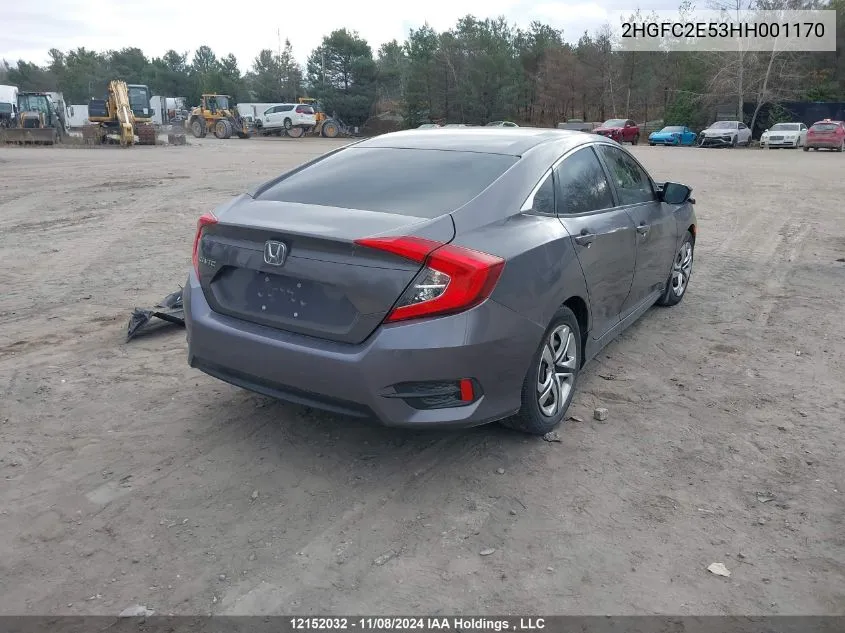 2017 Honda Civic Sedan VIN: 2HGFC2E53HH001170 Lot: 12152032