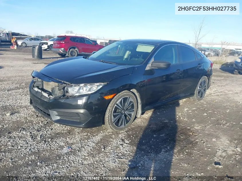 2017 Honda Civic Sedan VIN: 2HGFC2F53HH027735 Lot: 12157402