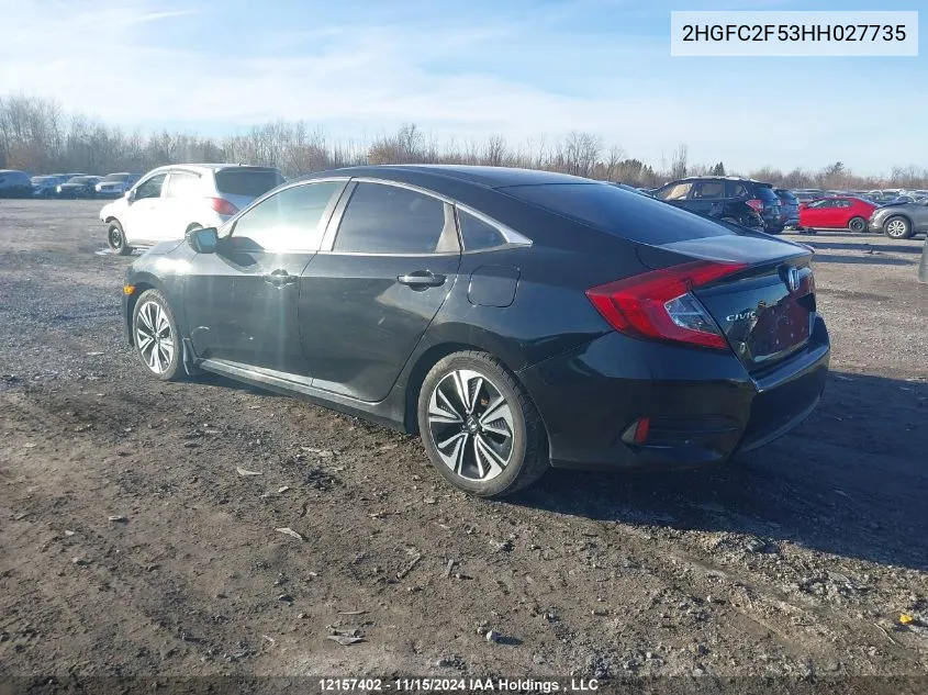 2017 Honda Civic Sedan VIN: 2HGFC2F53HH027735 Lot: 12157402