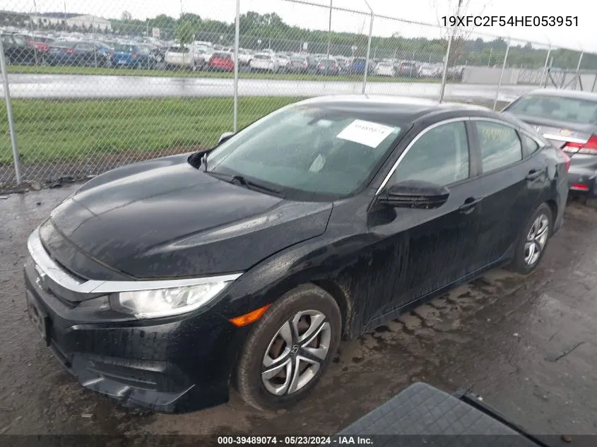 2017 Honda Civic Lx VIN: 19XFC2F54HE053951 Lot: 39489074