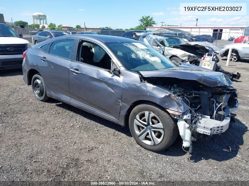 2017 Honda Civic Lx VIN: 19XFC2F5XHE203027 Lot: 39523960