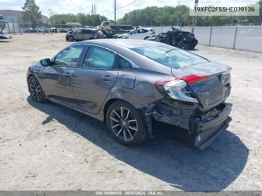 2017 Honda Civic Lx VIN: 19XFC2F55HE039136 Lot: 39596939